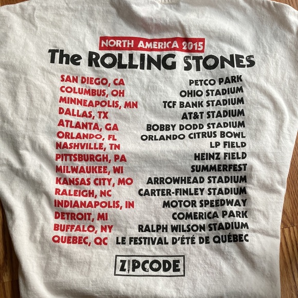 Rolling Stones XL SS T-Shirt Zip Code Tour North America 2015 - Picture 2 of 3